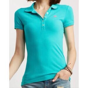 AEROPOSTALE Women's Aero Solid A87 Polo in teal